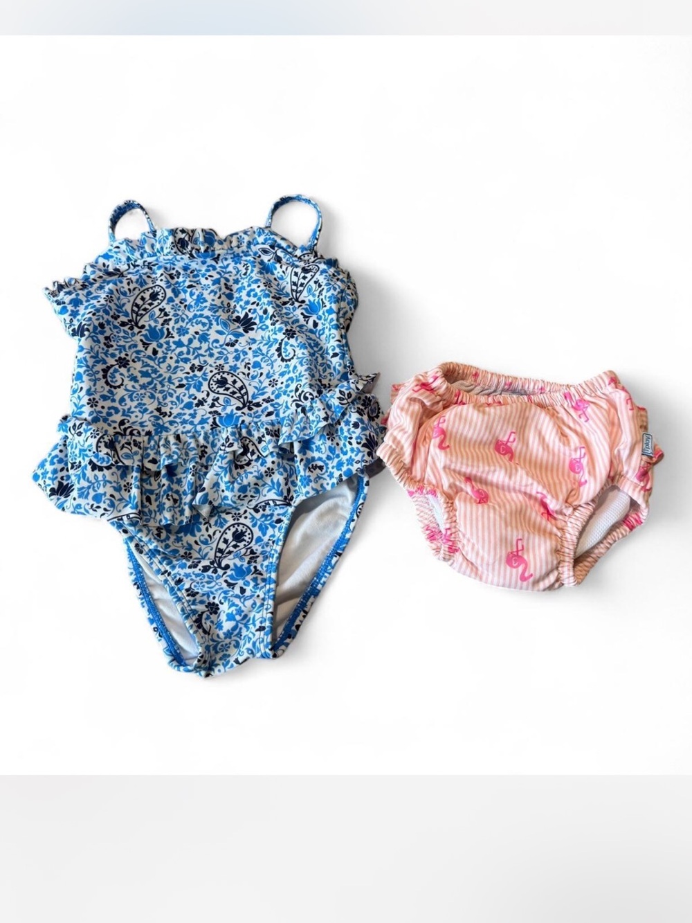 Circo Blue and Pink Floral Swimsuit and I play swim bottoms bundle